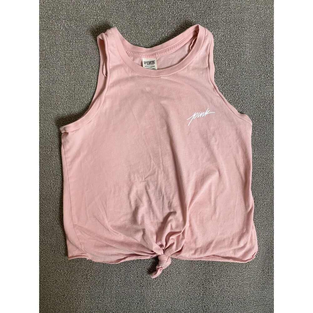 Victoria's Secret PINK Cropped Front Tie Tank- Y2K Style Coquette Balletcore